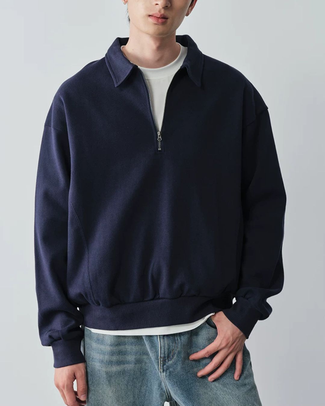 Half-zip Polo Sweatshirt　SW097