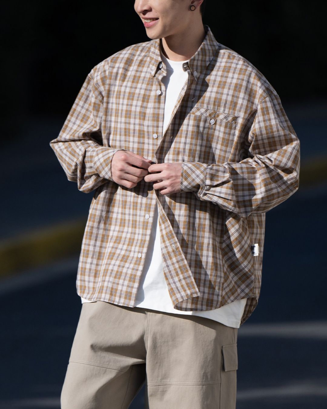 【予約販売】Pure Cotton Checked Shirt　LS104