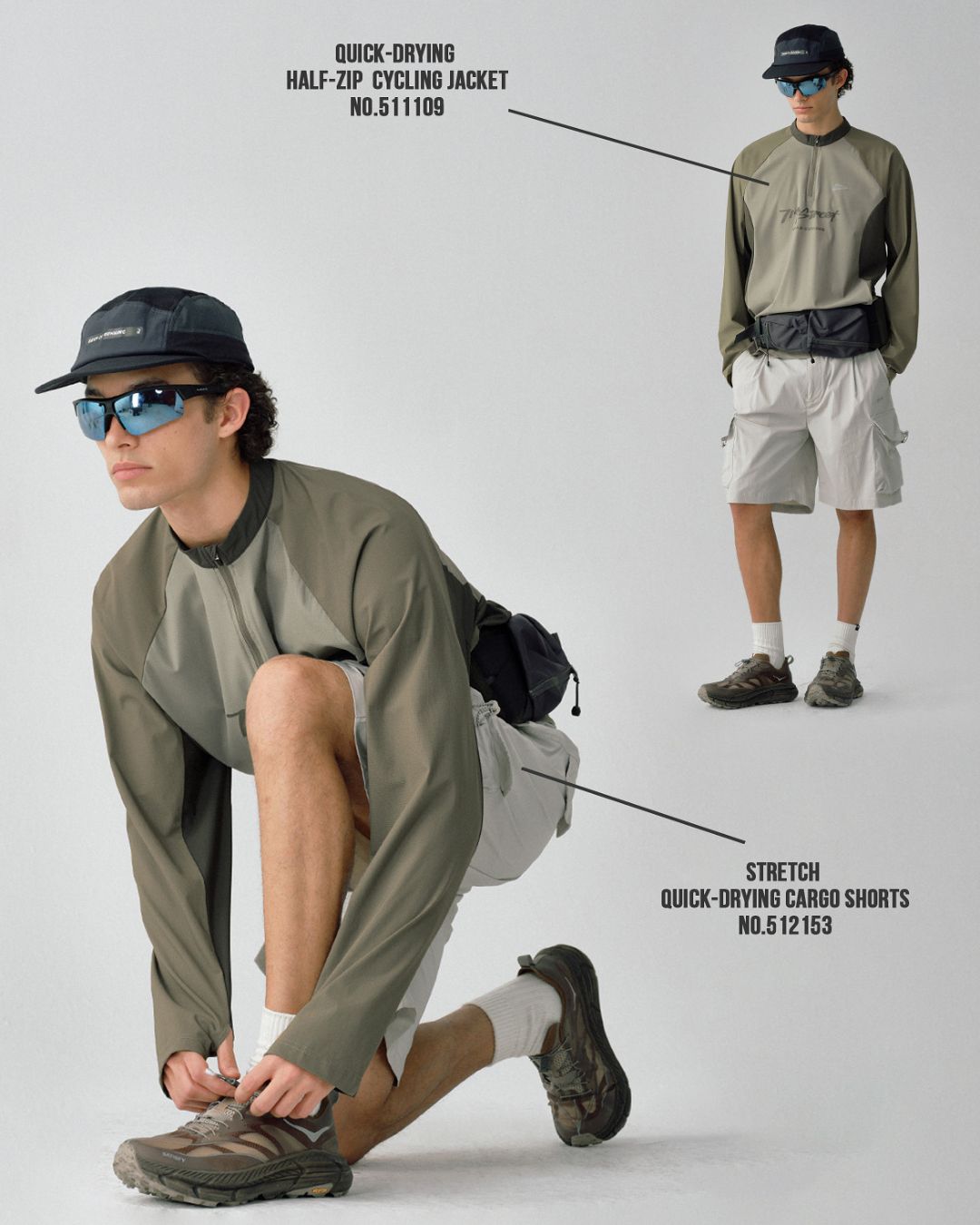 【10日以内お届け】Quick-drying Half-zip T-shirt　LT079