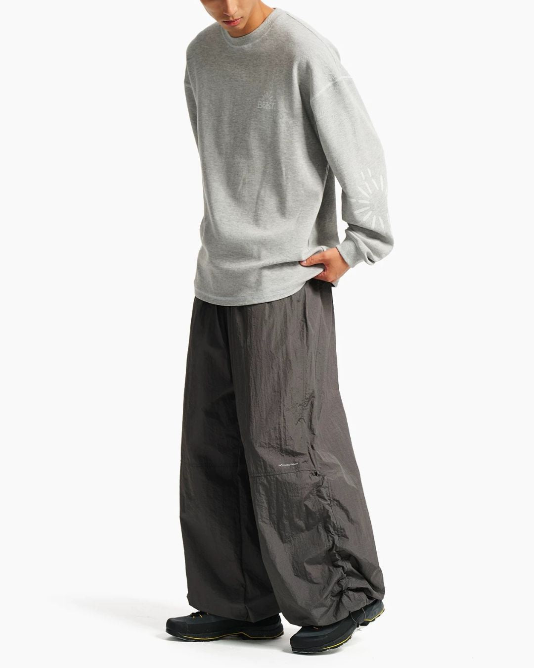 Nylon Shirred Wide Pants　WP117