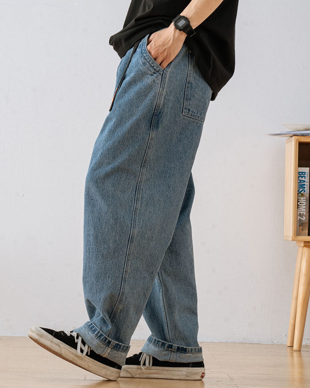 Washed Wide Denim Pants　DP033