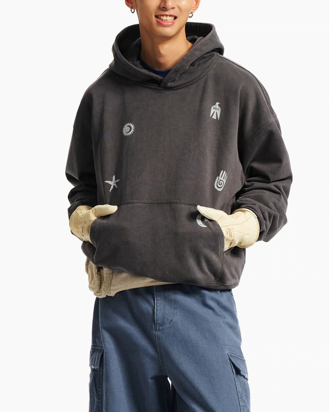 Washed Symbol Hoodie　HD083