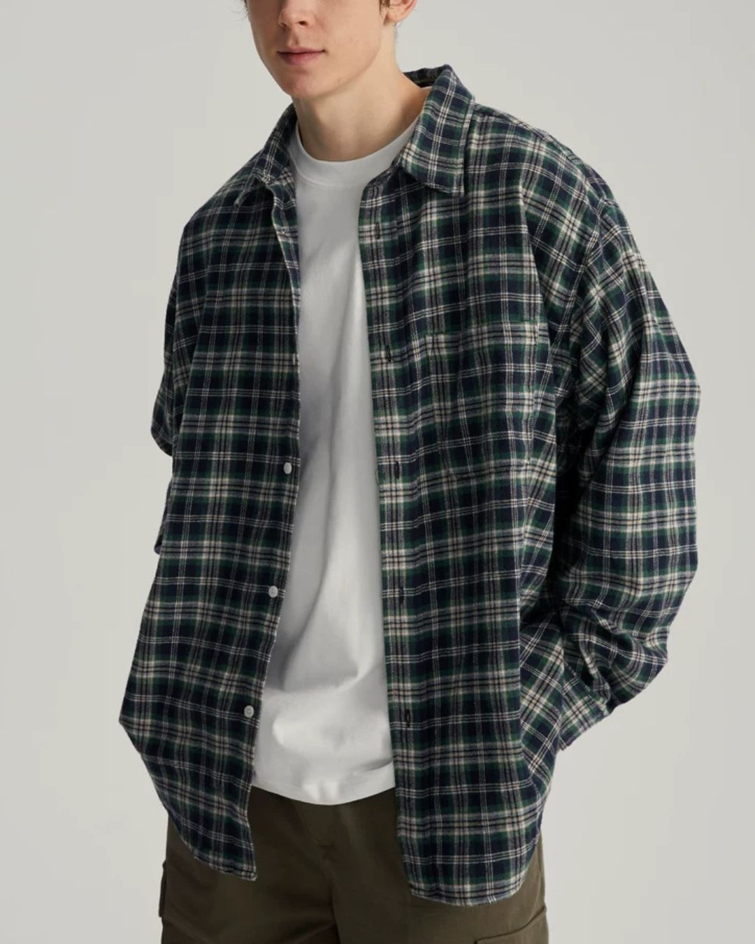 Relaxed Flannel Check Shirt　LS112