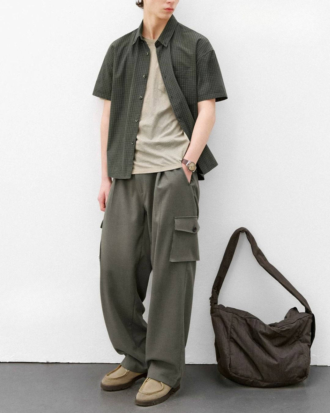 Sand-washed Plaid Shirt　SS094