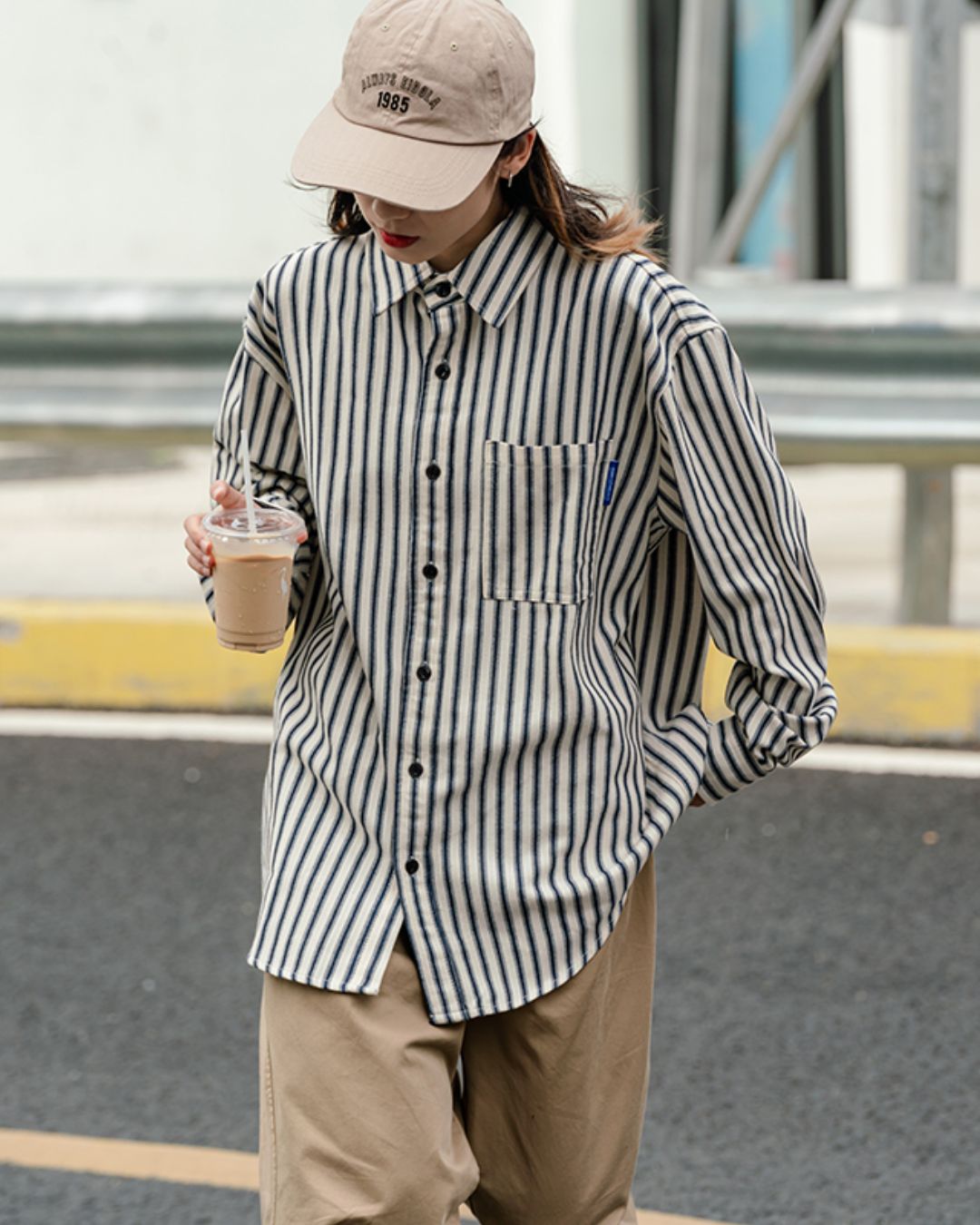 【一週間以内に発送】Stripe Loose shirt　LS001