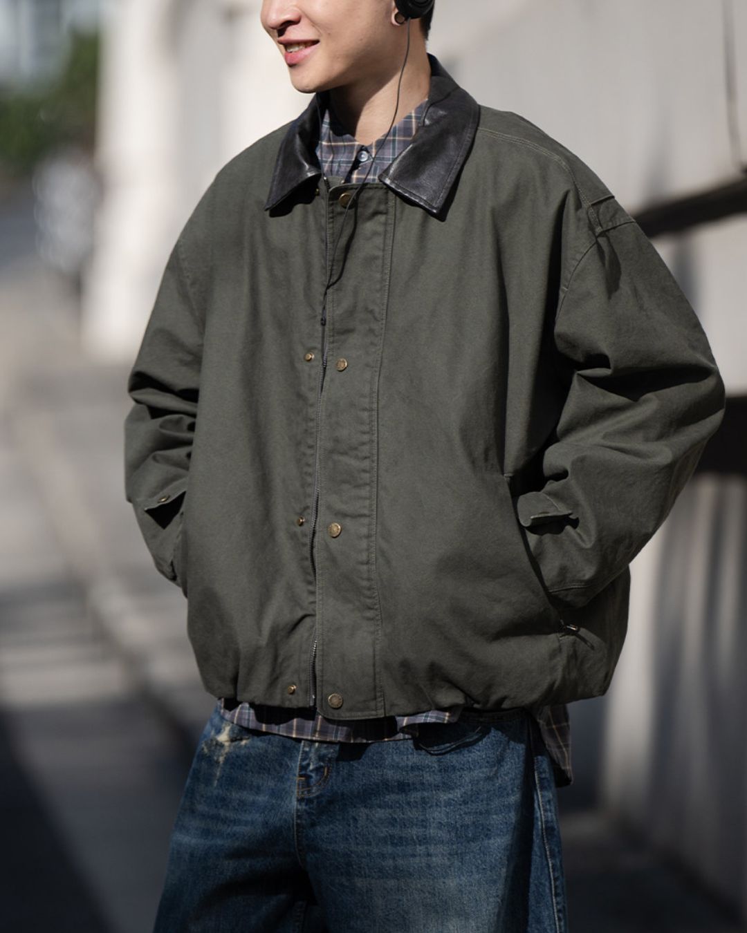 【予約販売】Leather Collar Vintage Jacket　JK247