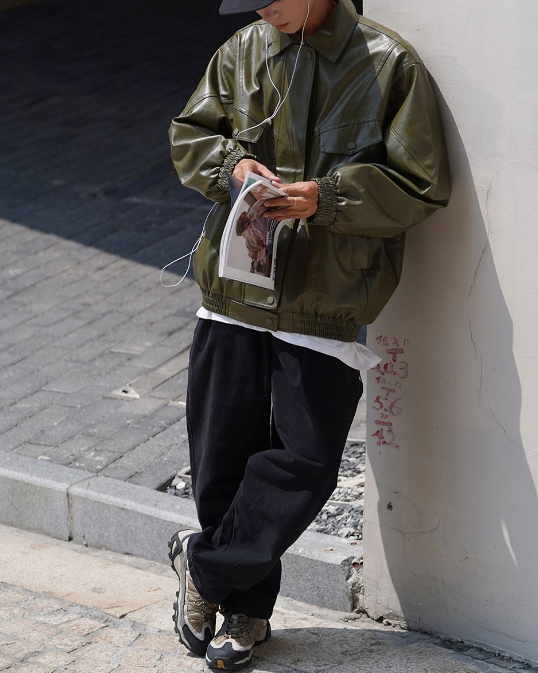 Oversize PU Leather Jacket　JK057