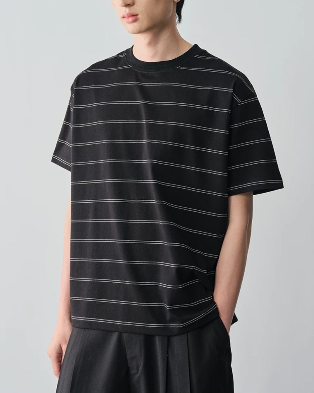 Double-border Crew Neck T-shirt　ST194