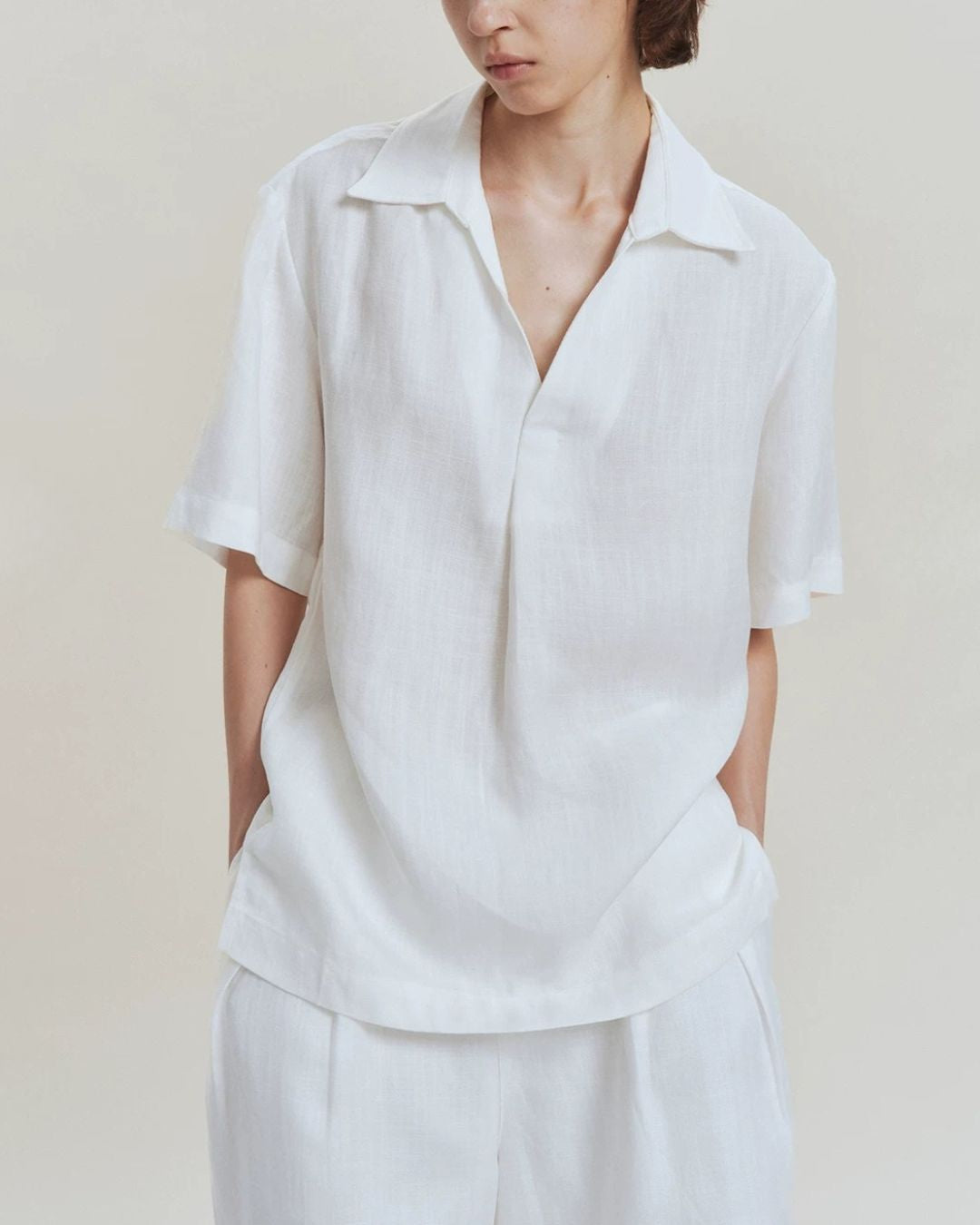 Linen Relaxed Skipper Shirt　SS095