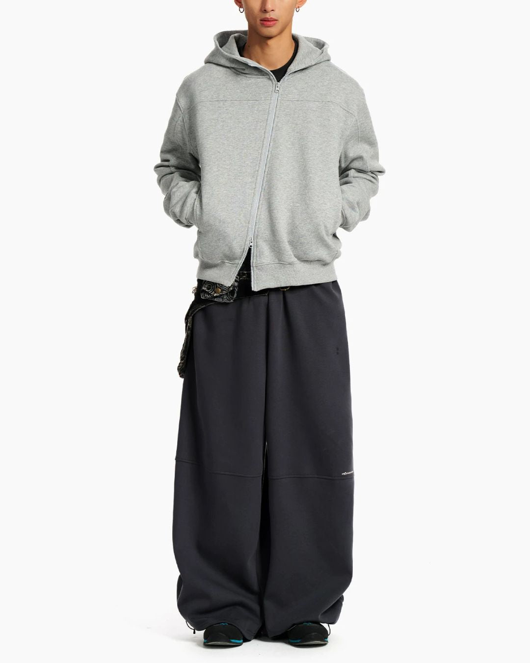 Diagonal Zip Hoodie　HD088
