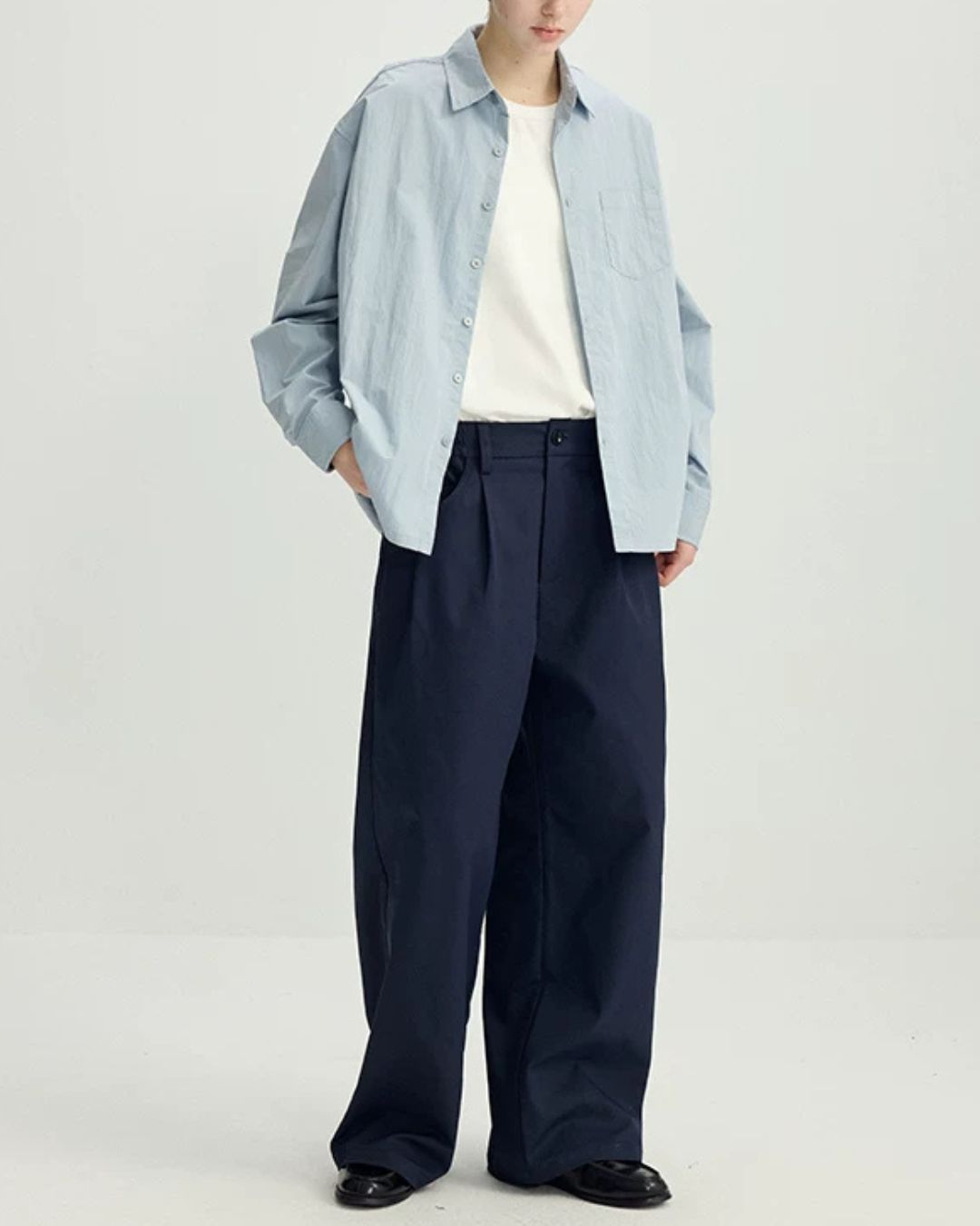 Light Blue Short-length Shirt　LS106