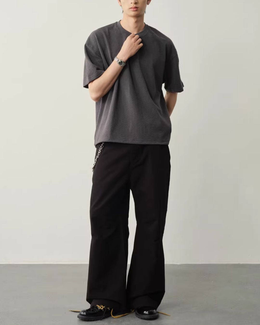 【10日以内お届け】Thermal Henley Neck T-shirt　ST182