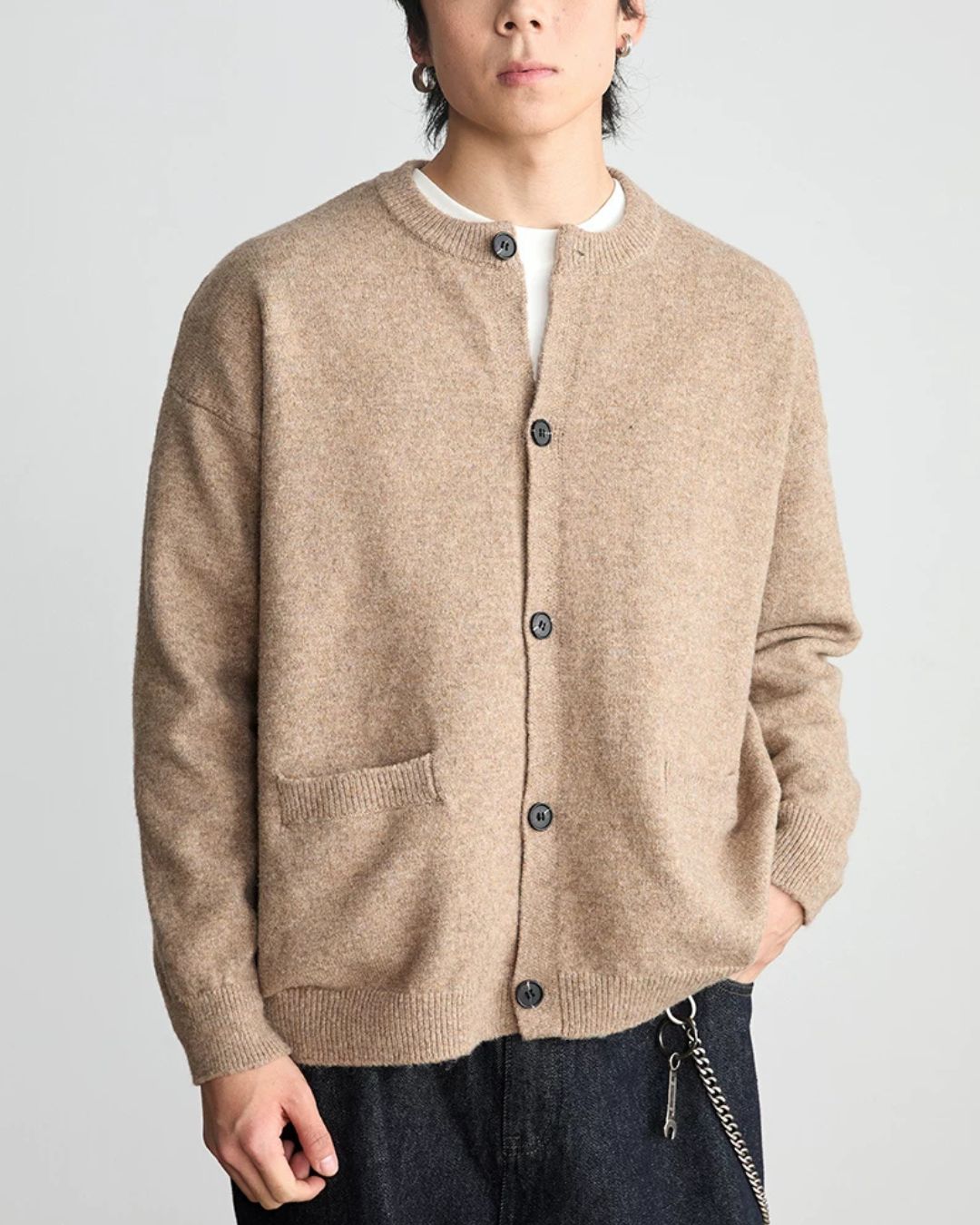 Brushed Crewneck Cardigan　KN059