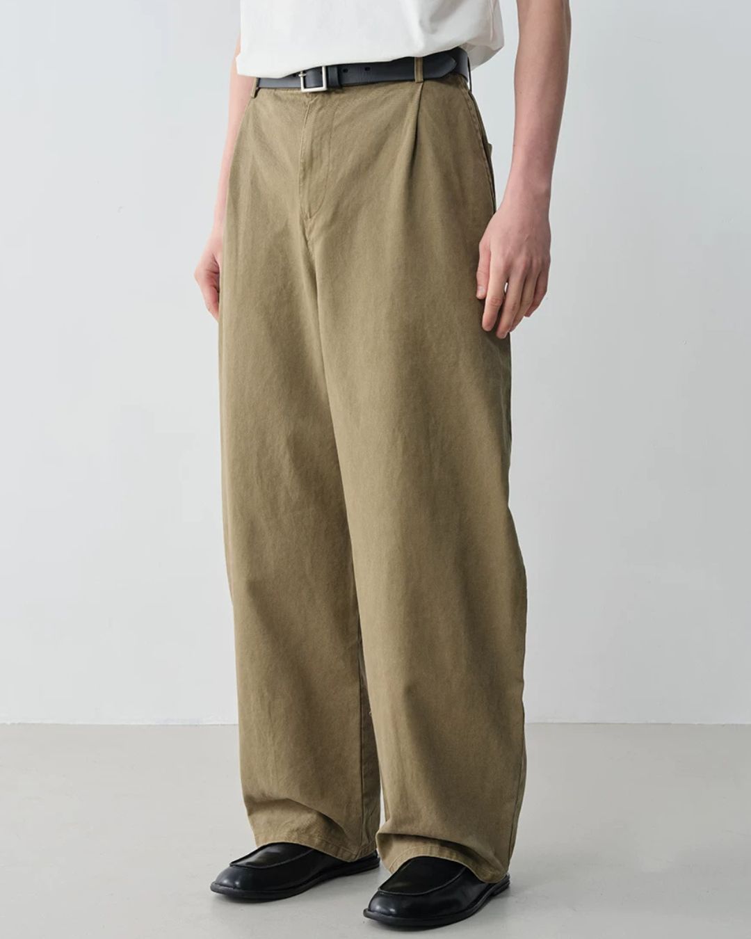 Pleated Cotton Wide Pants　WP102