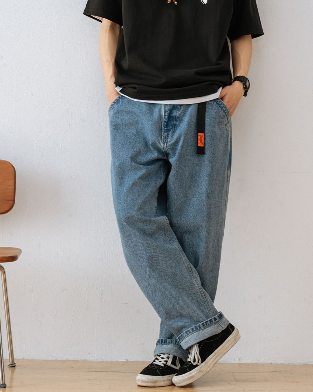 Washed Wide Denim Pants　DP033