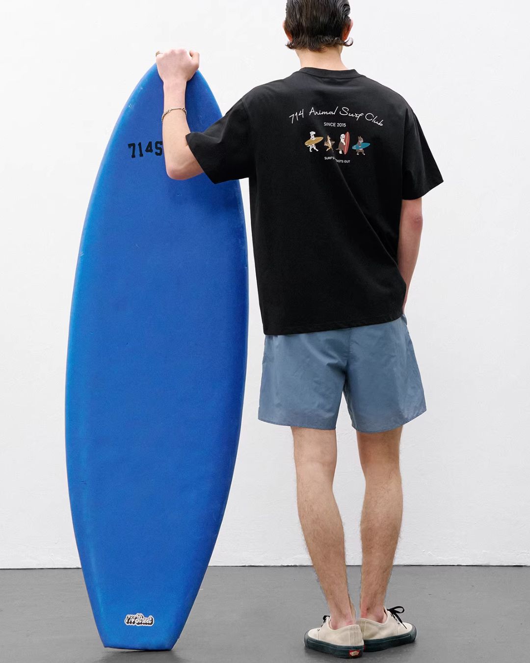 Animal Surfing Print T-shirt　ST173