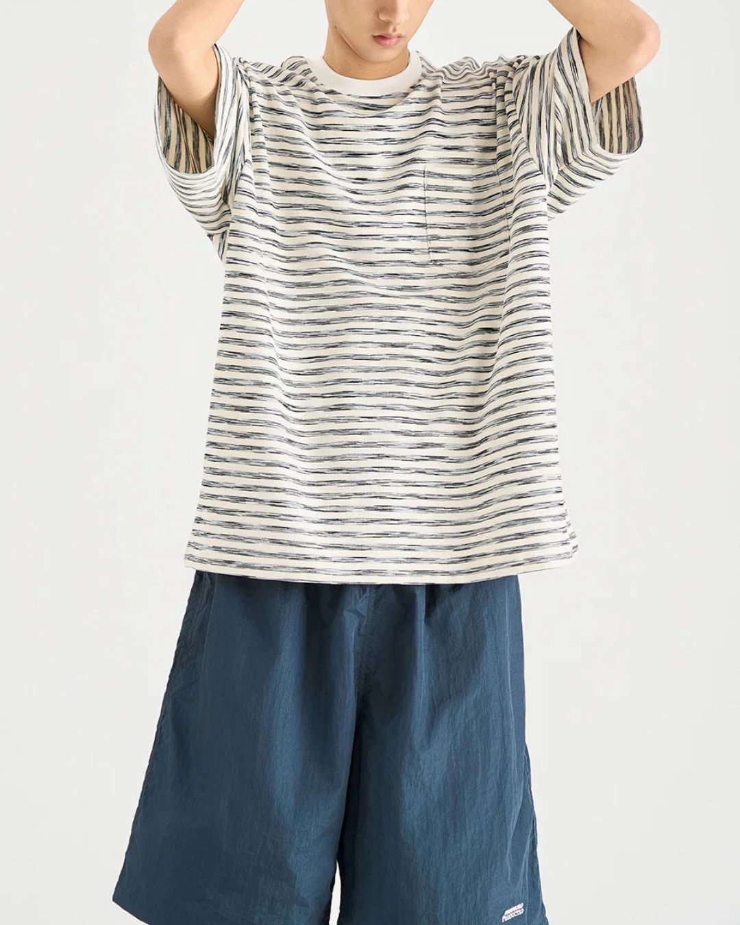 Faded Border Print T-shirt　ST186