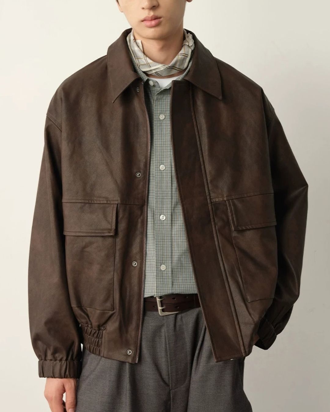 Retro PU Leather Jacket　JK260