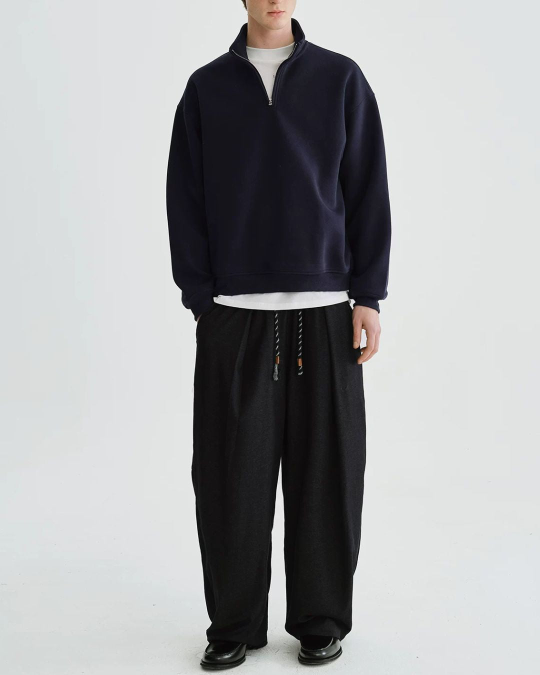 Drawstring Relaxed Tucked Pants　WP099