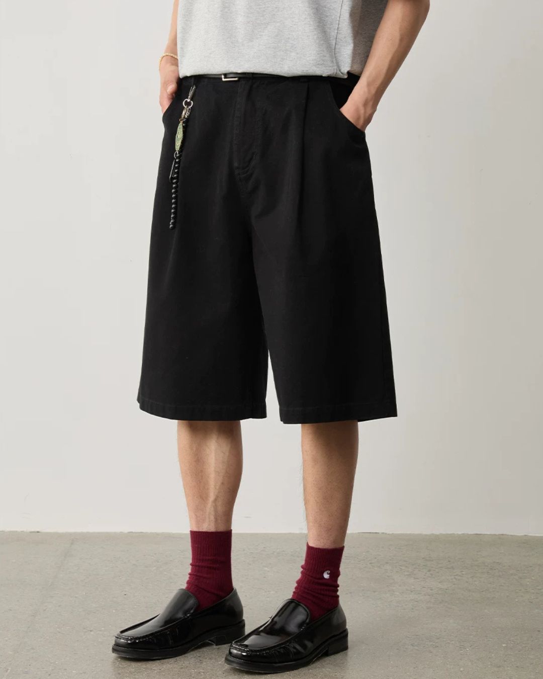 Pleated Cotton Shorts　SP070