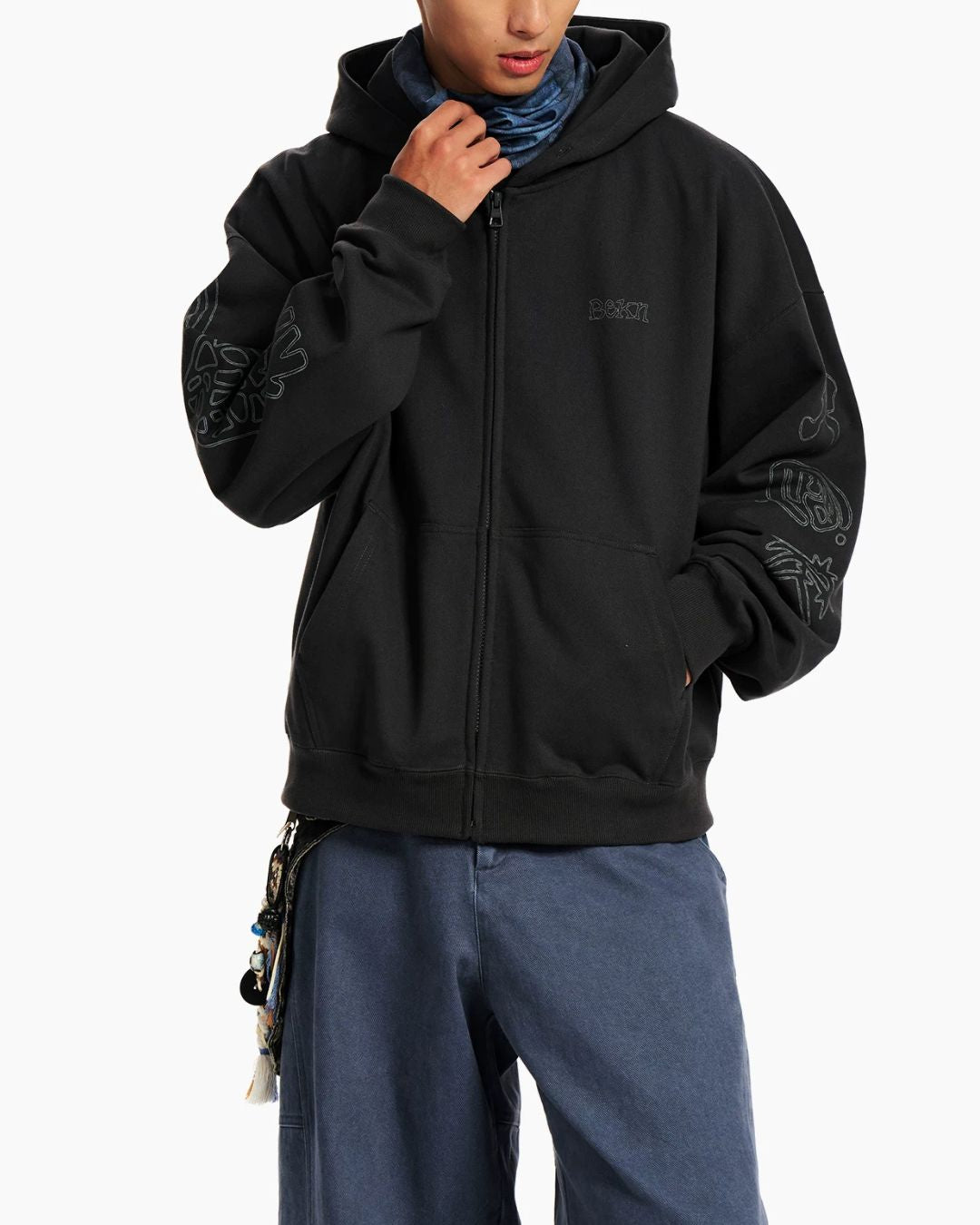 Sketch Graphic Zip Hoodie　HD089