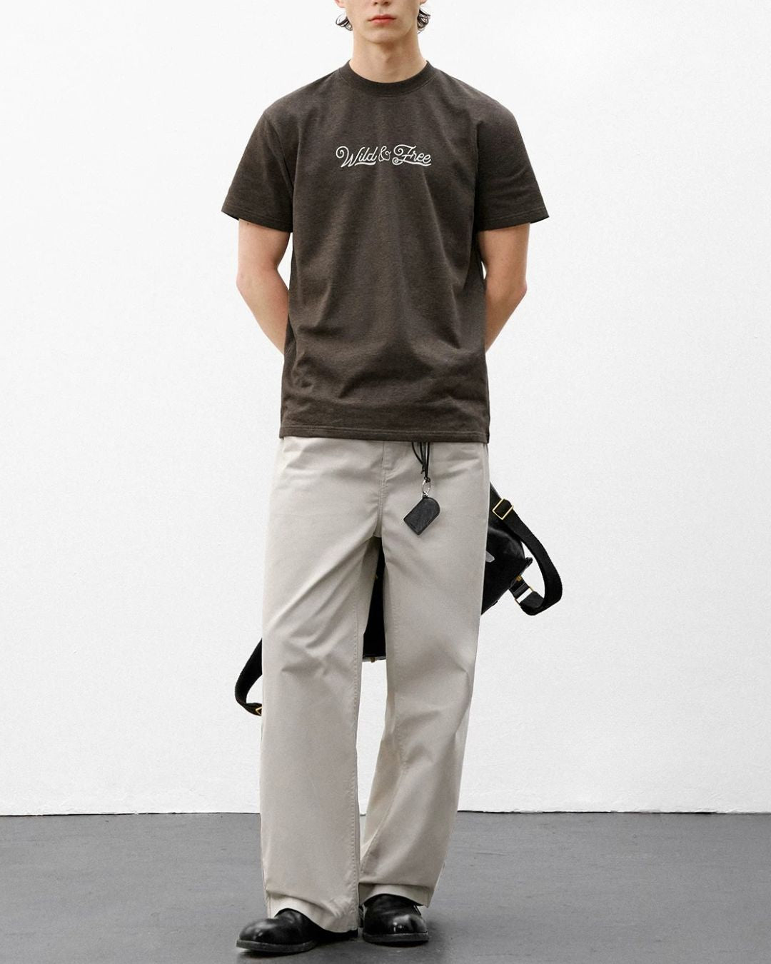 Textured Logo Crew Neck T-Shirt　ST188