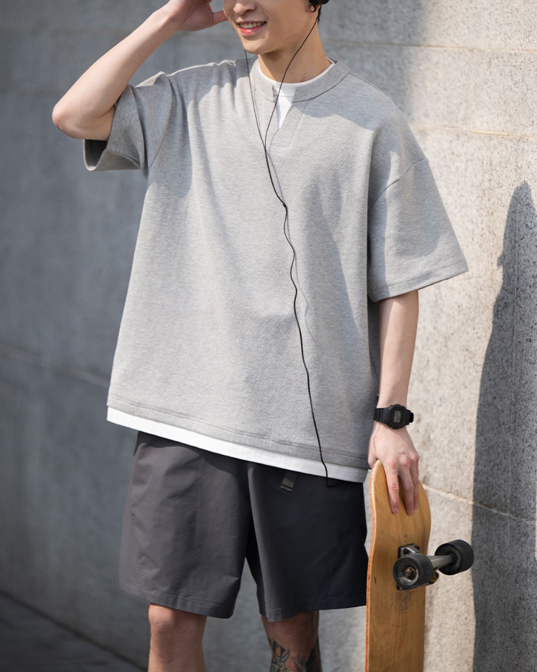 Waffle Layered S/S T-shirt　ST156