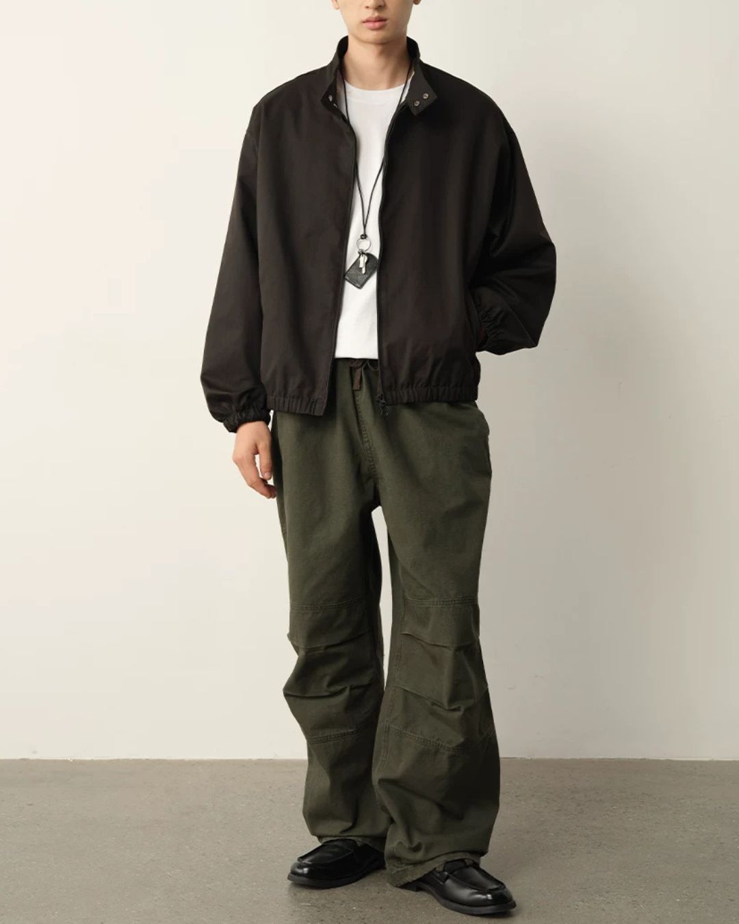 Washed Panel Wide Pants　WP126