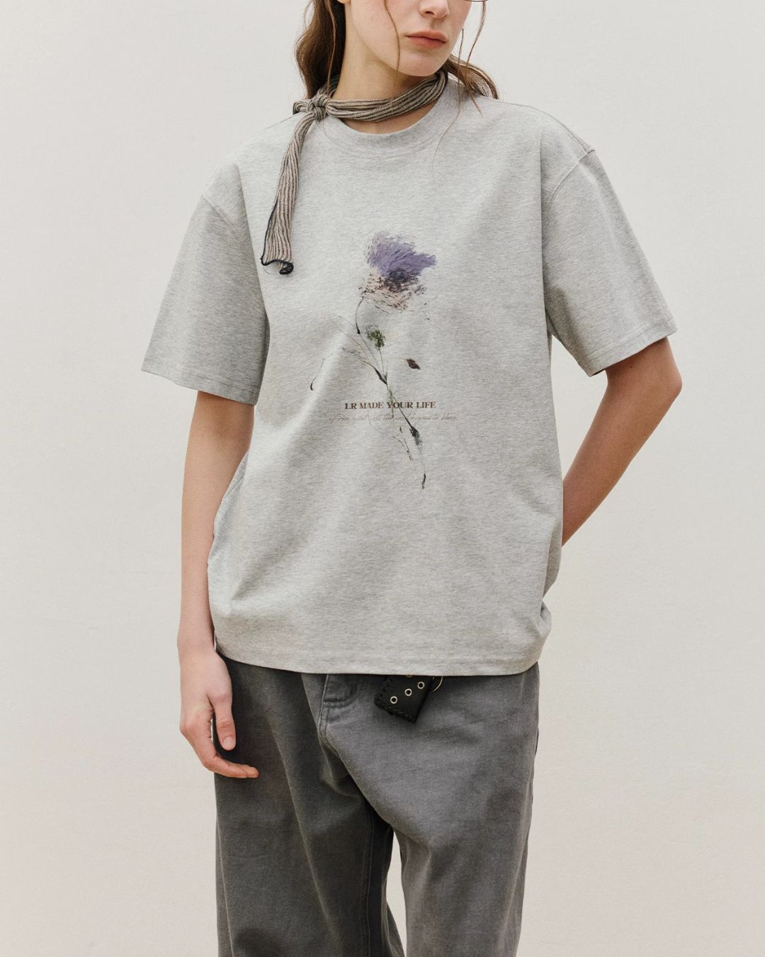 Sorona Flower Print T-Shirt　ST199