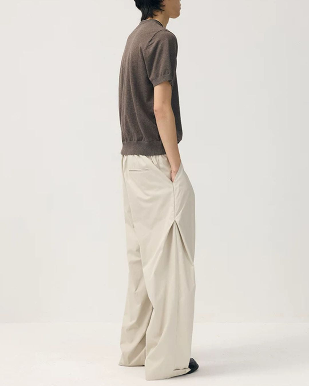 Hem Button Side Pleated Pants　WP104