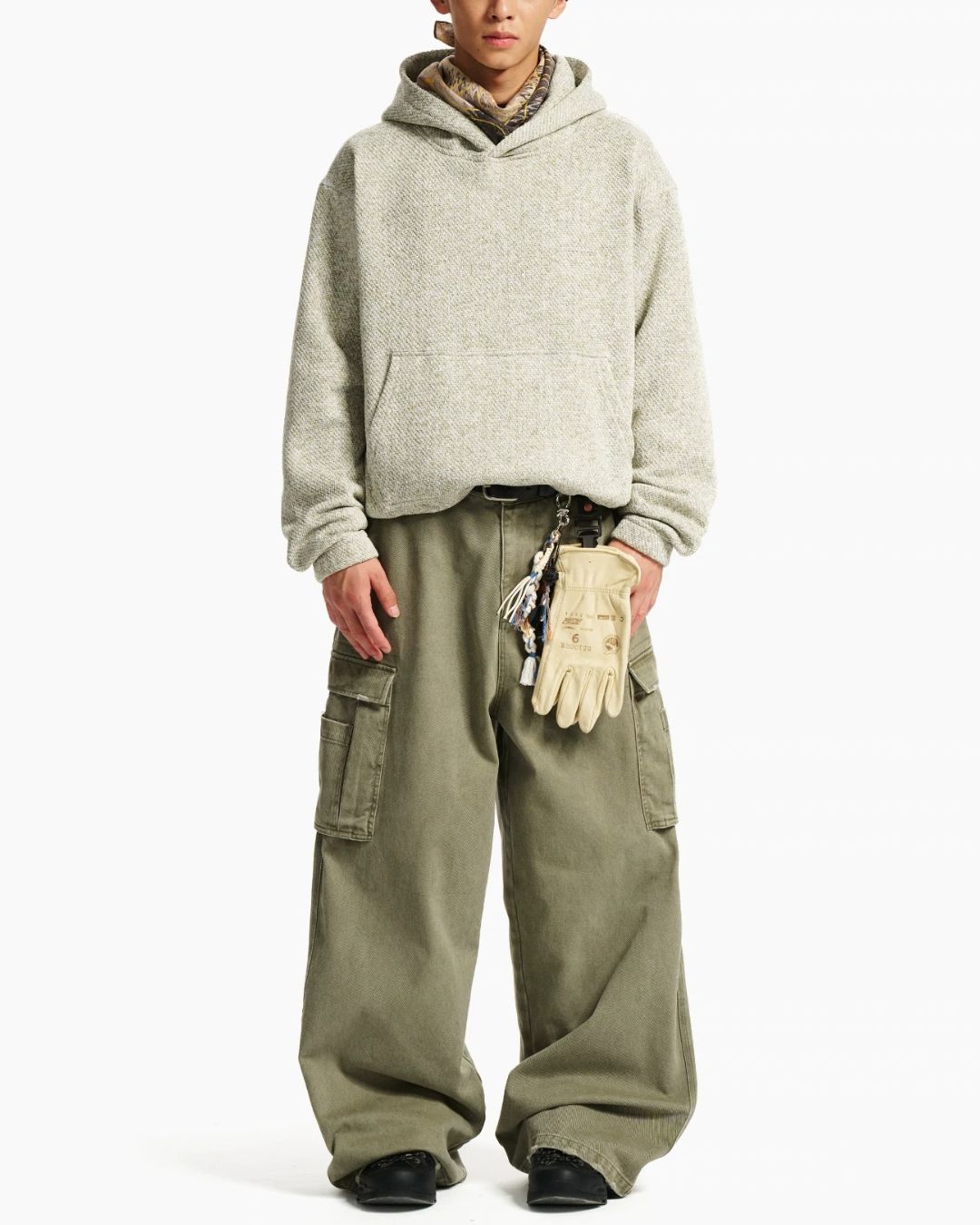 Textured Pullover Hoodie　HD084