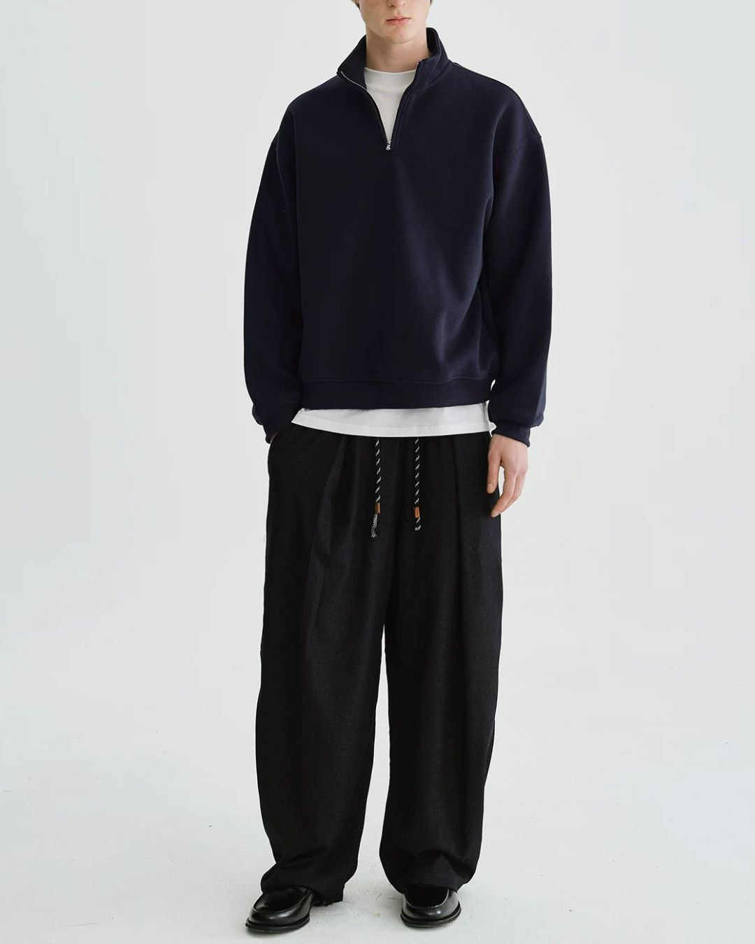 Drawstring Relaxed Tucked Pants　WP099
