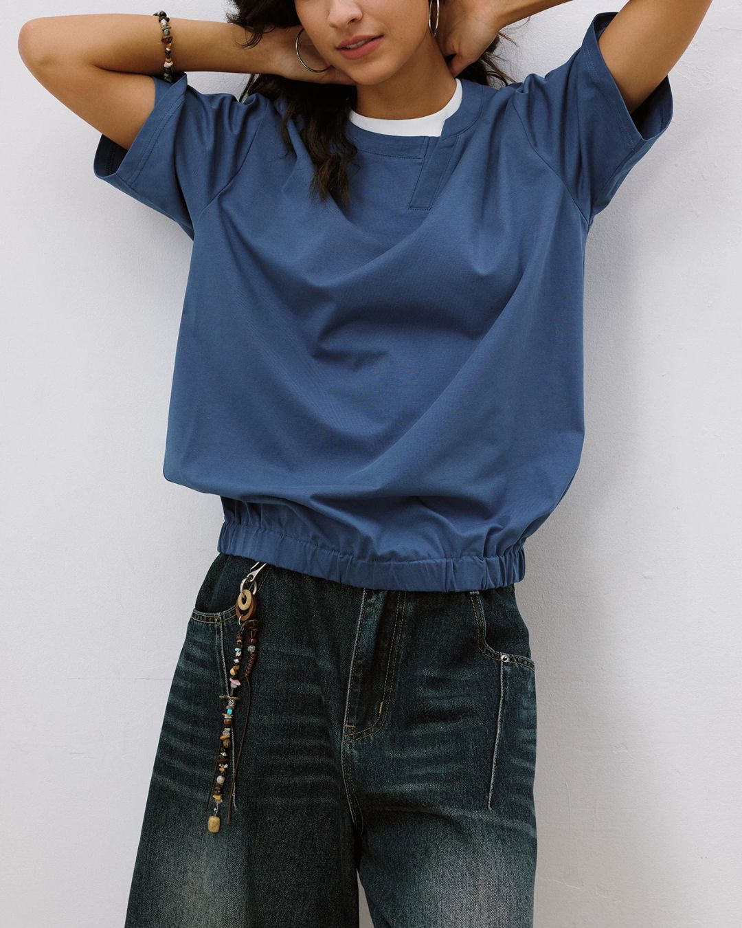 Asymmetrical Fake Layered T-shirt　ST217
