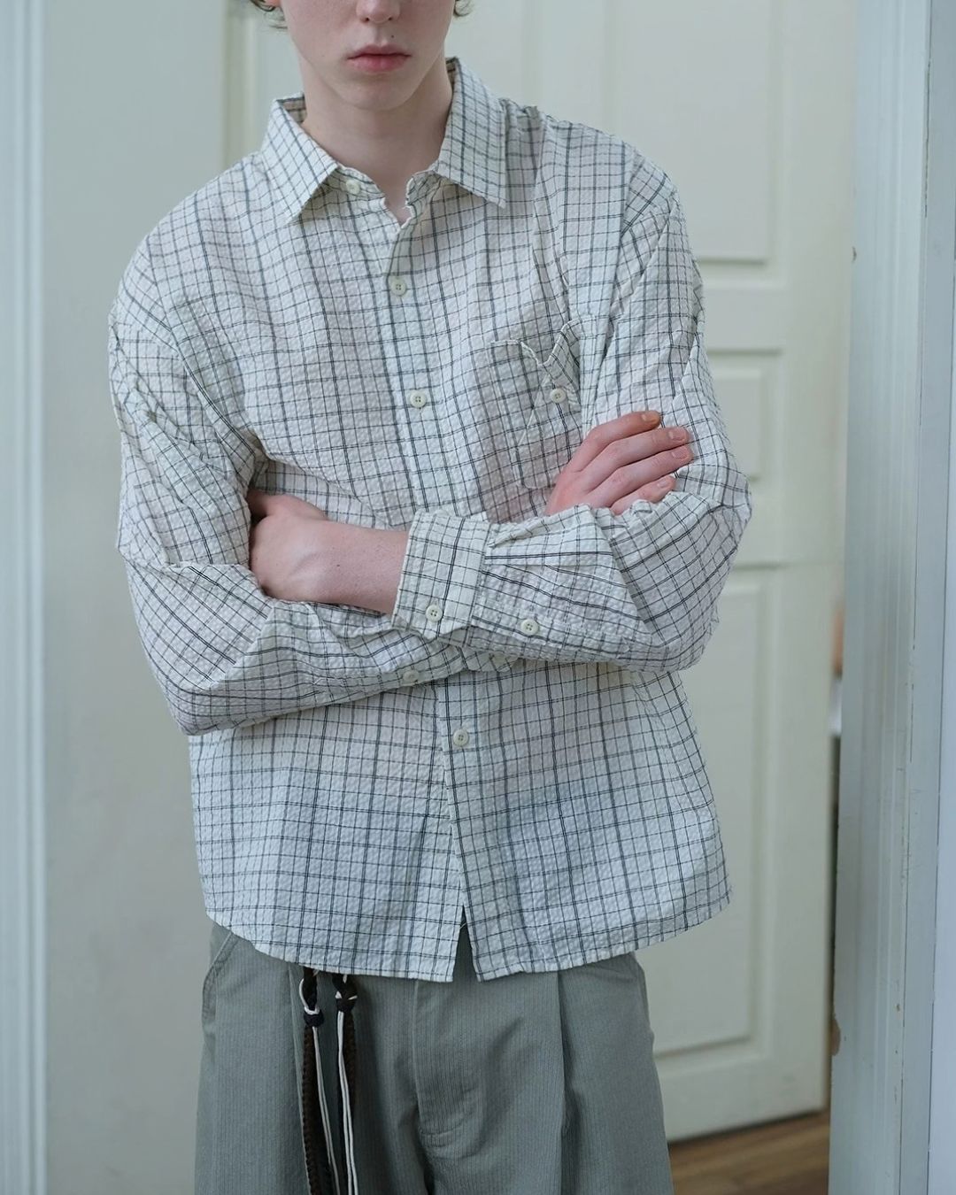 Textured Check Shirt　LS113