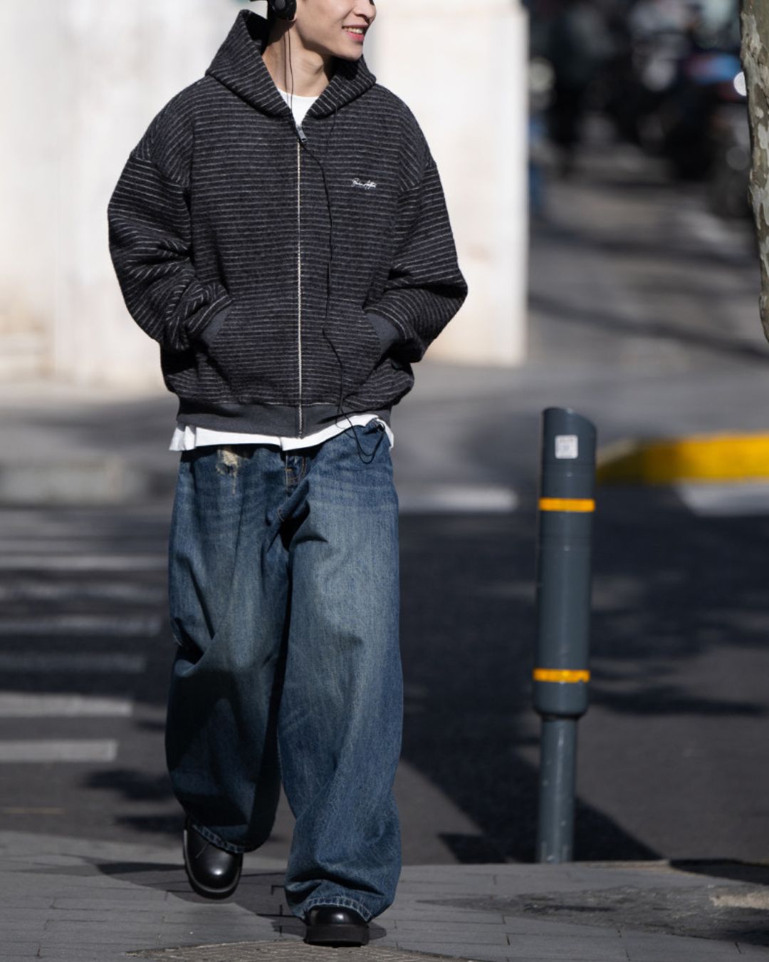 【予約販売】Thin Border Knit Hoodie　KN053