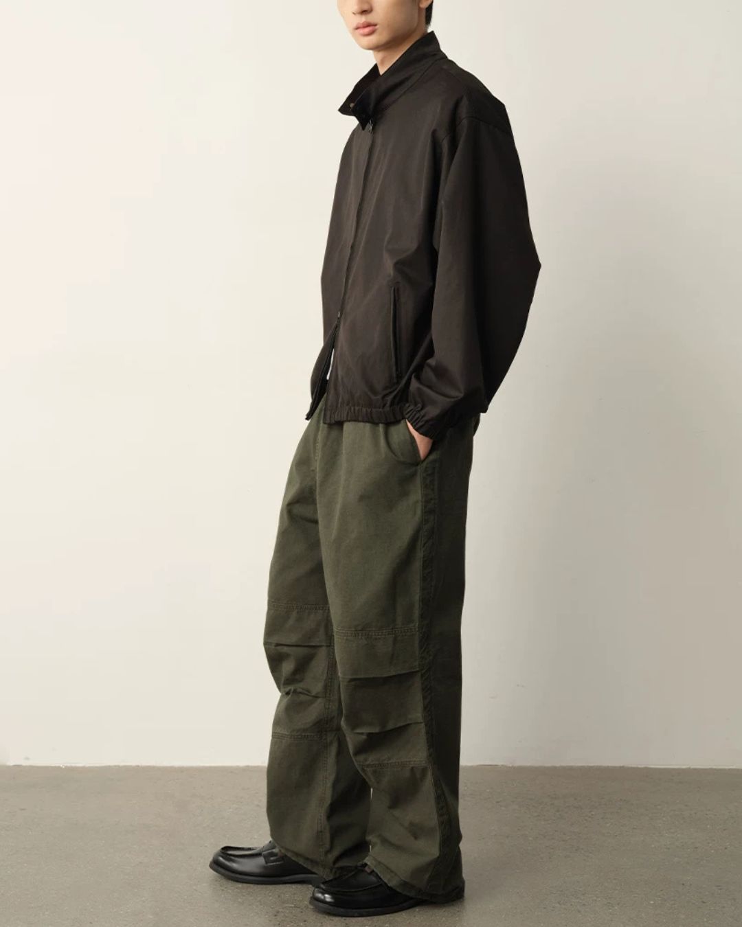Washed Panel Wide Pants　WP126