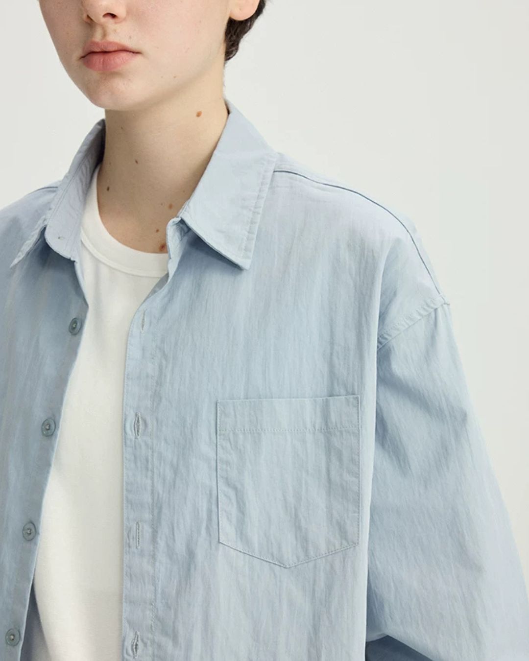 Light Blue Short-length Shirt　LS106