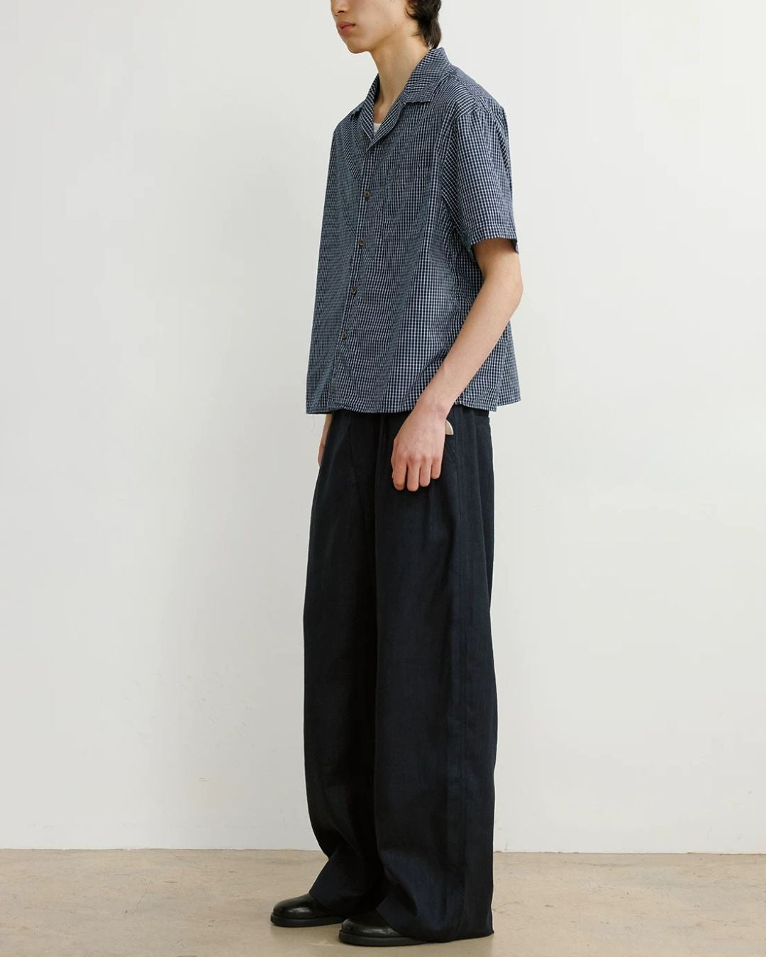 Gingham Check Open-Collar Shirt　SS090