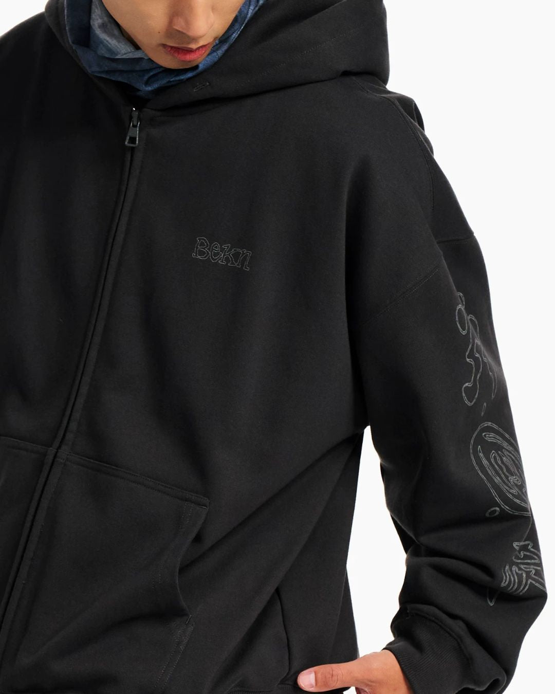 Sketch Graphic Zip Hoodie　HD089