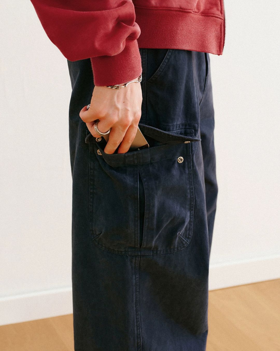 Washed Cargo Wide Pants　CP063