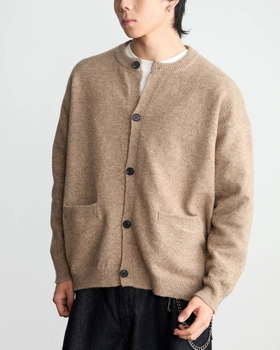 Brushed Crewneck Cardigan　KN059