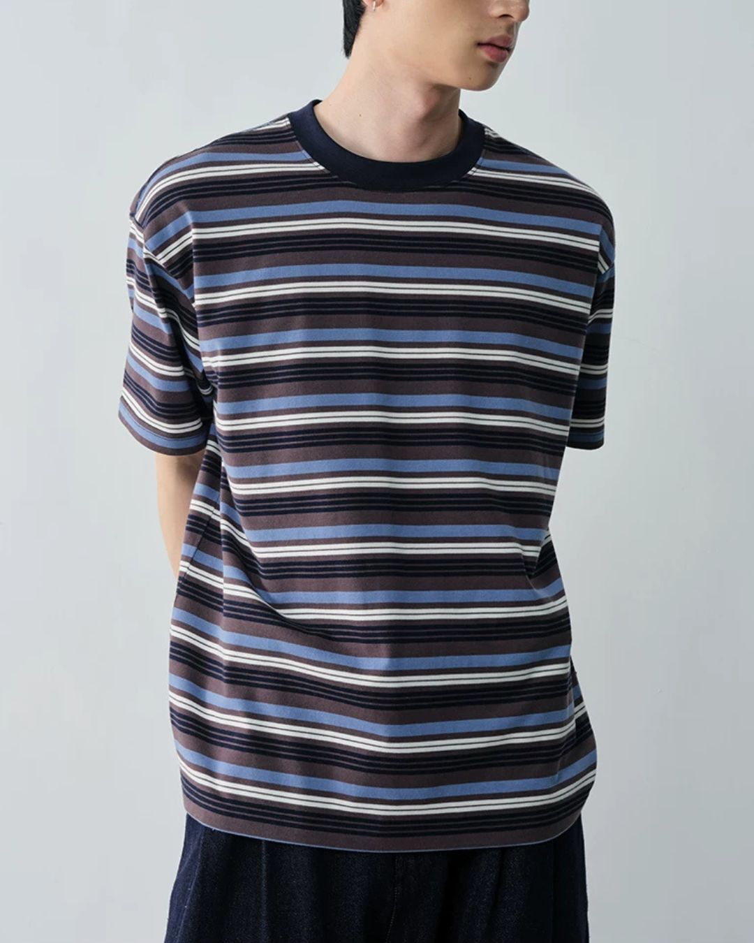 Color-blocked Striped T-shirt　ST195