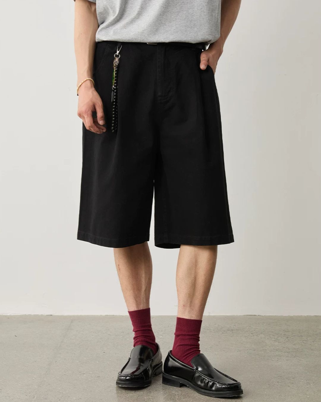 Pleated Cotton Shorts　SP070