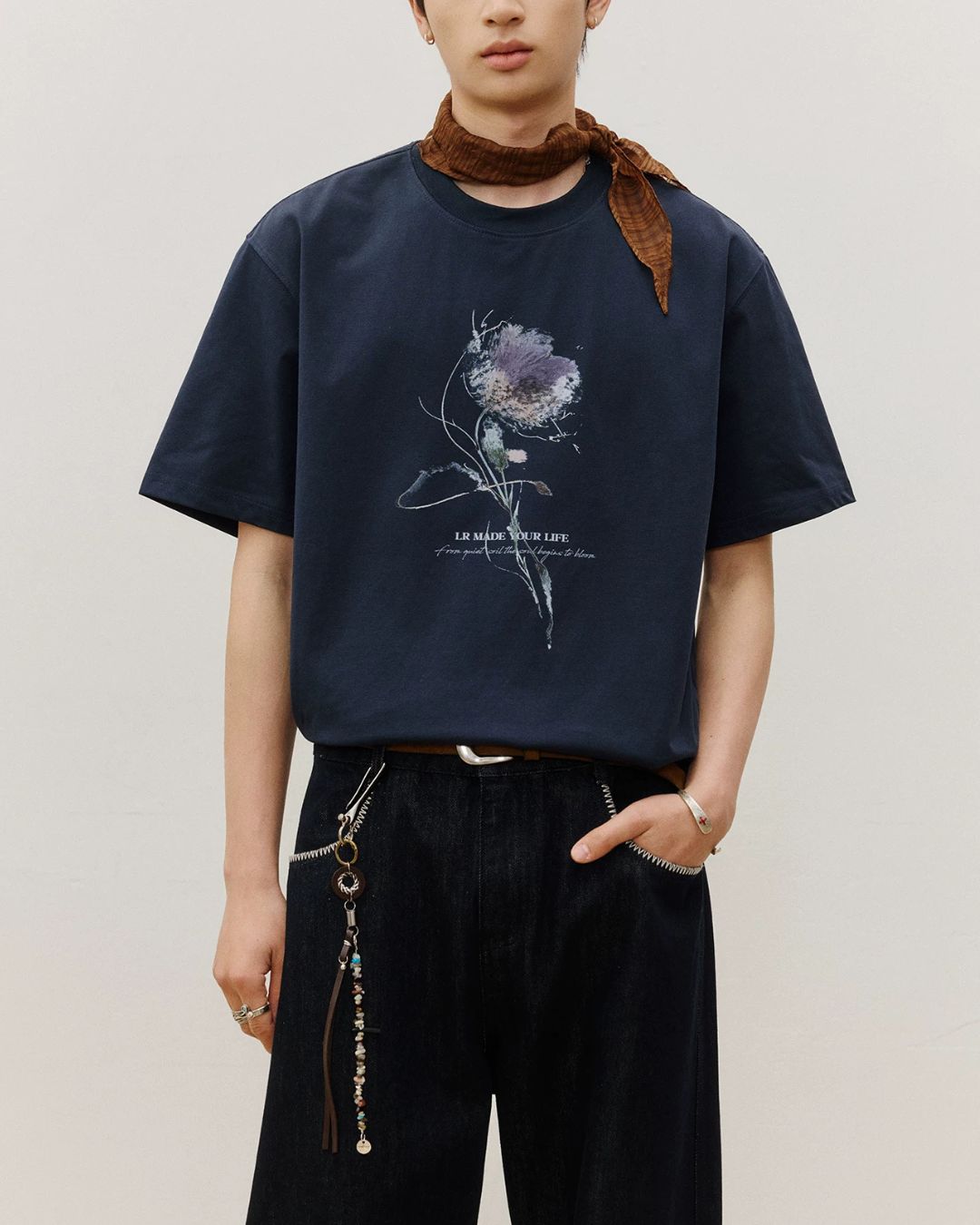 Sorona Flower Print T-Shirt　ST199