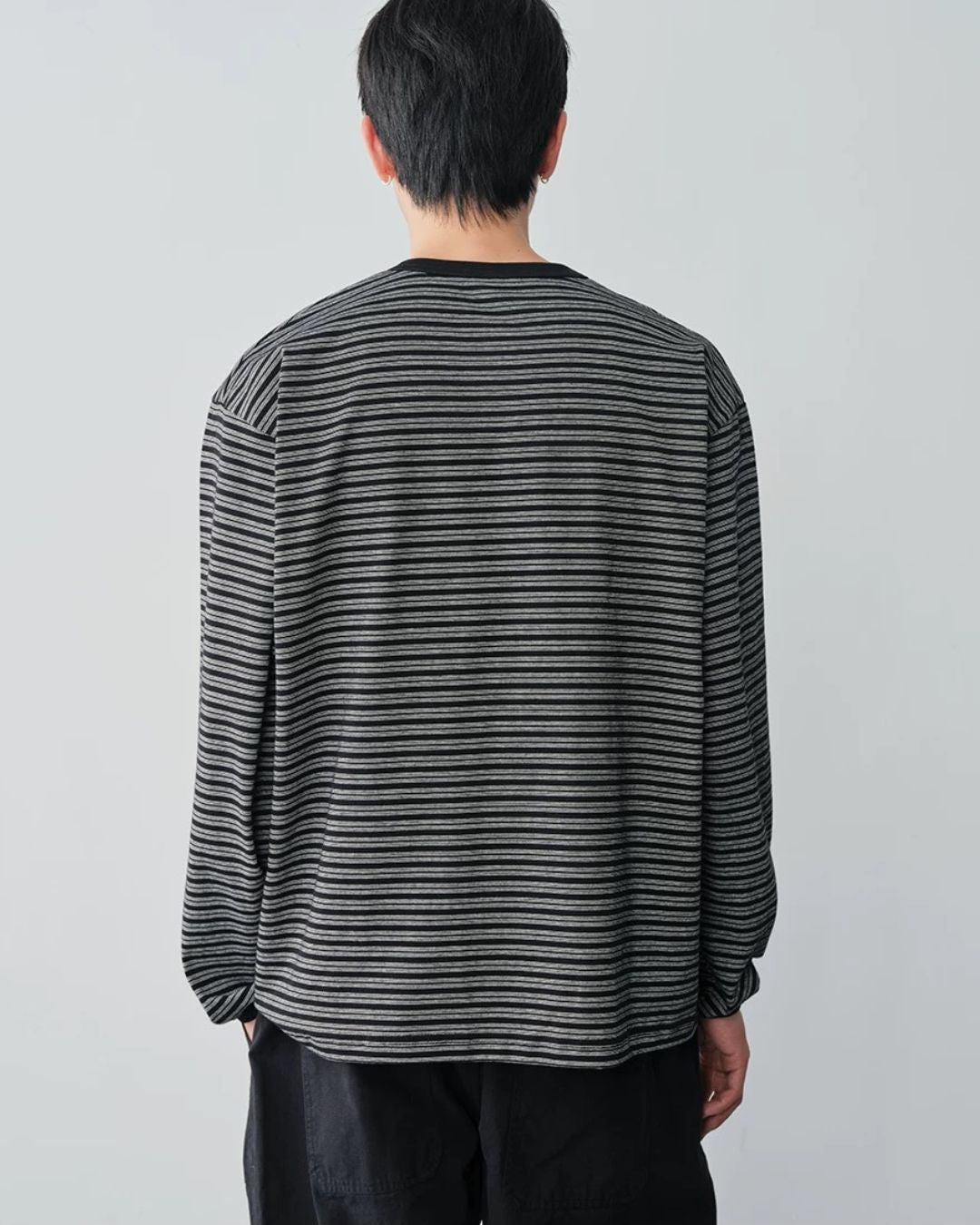 Fine Stripe Henley T-Shirt　LT091
