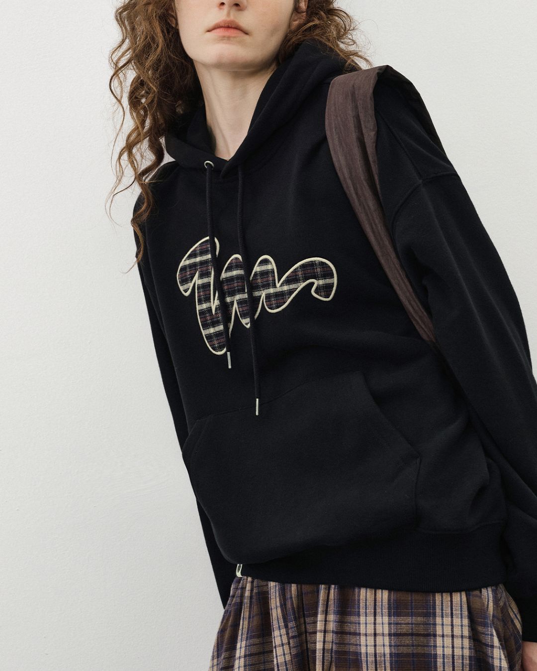 Check Patch Hoodie　HD074