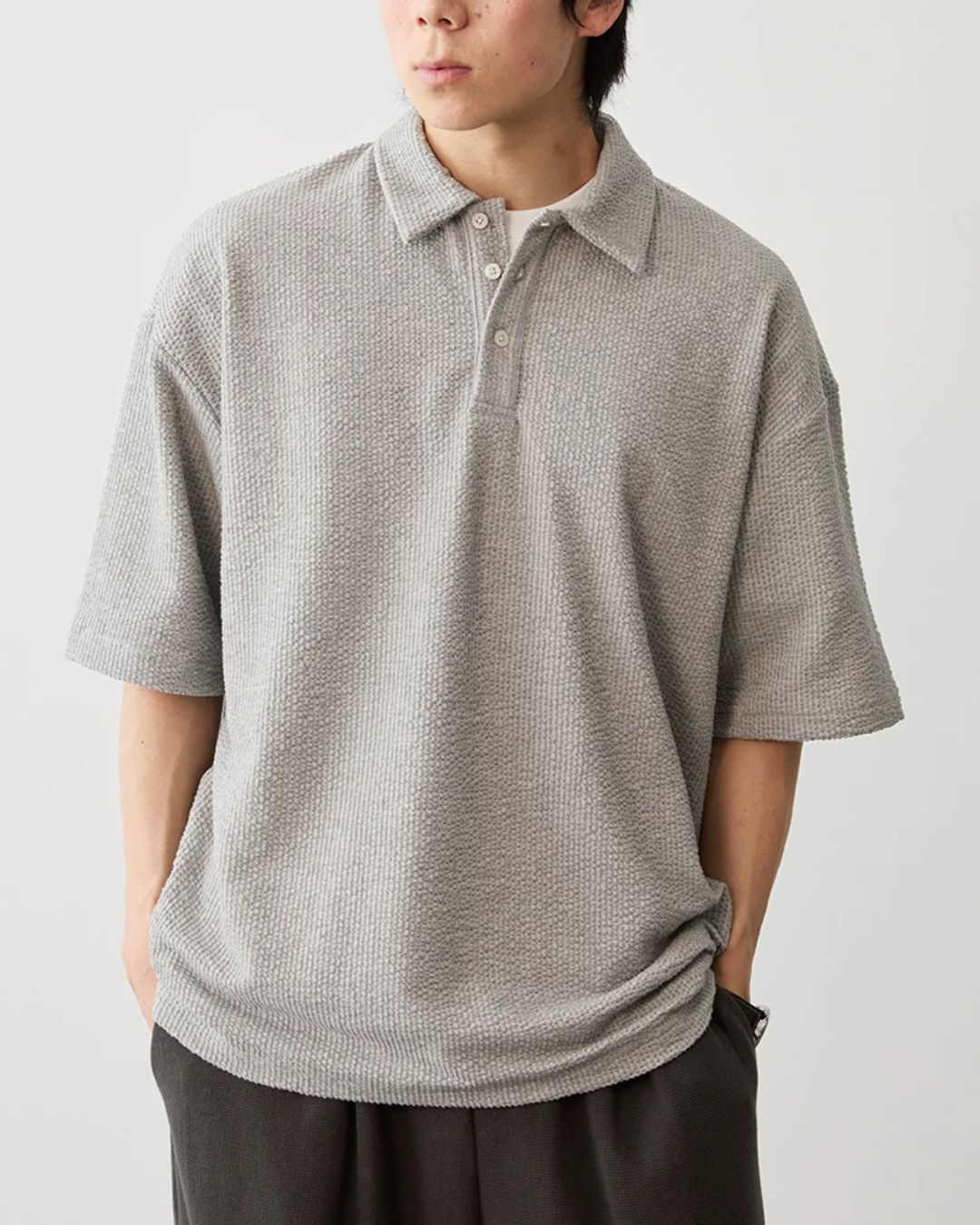 Comfortable Waffle Polo Shirt　SS087