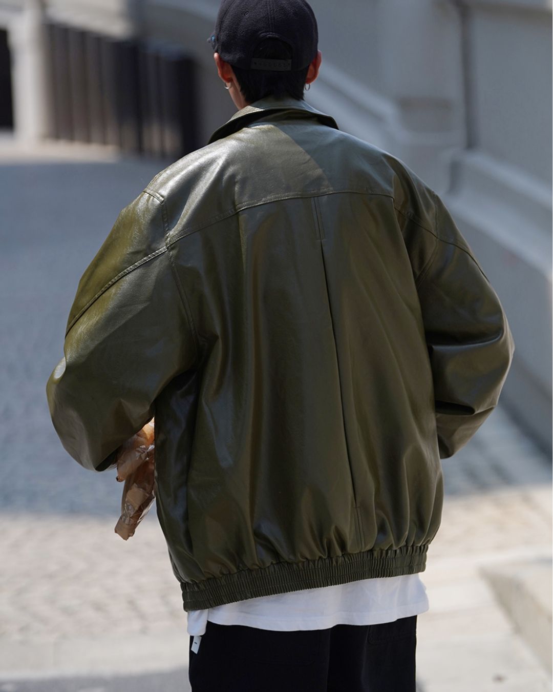 Oversize PU Leather Jacket　JK057