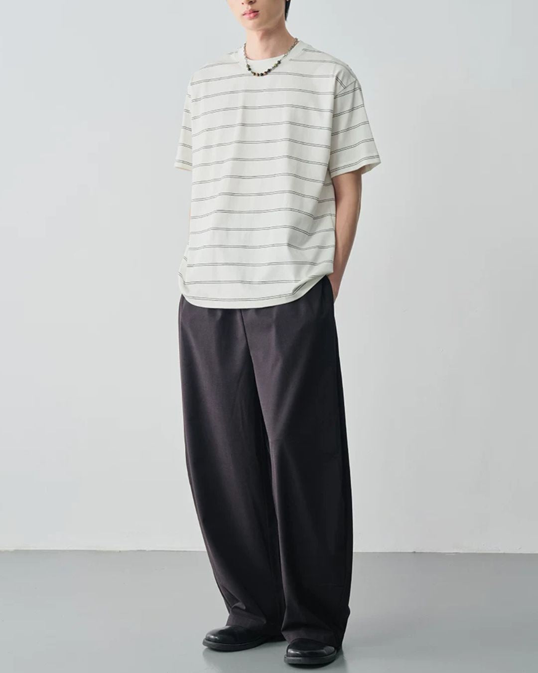 Double-border Crew Neck T-shirt　ST194