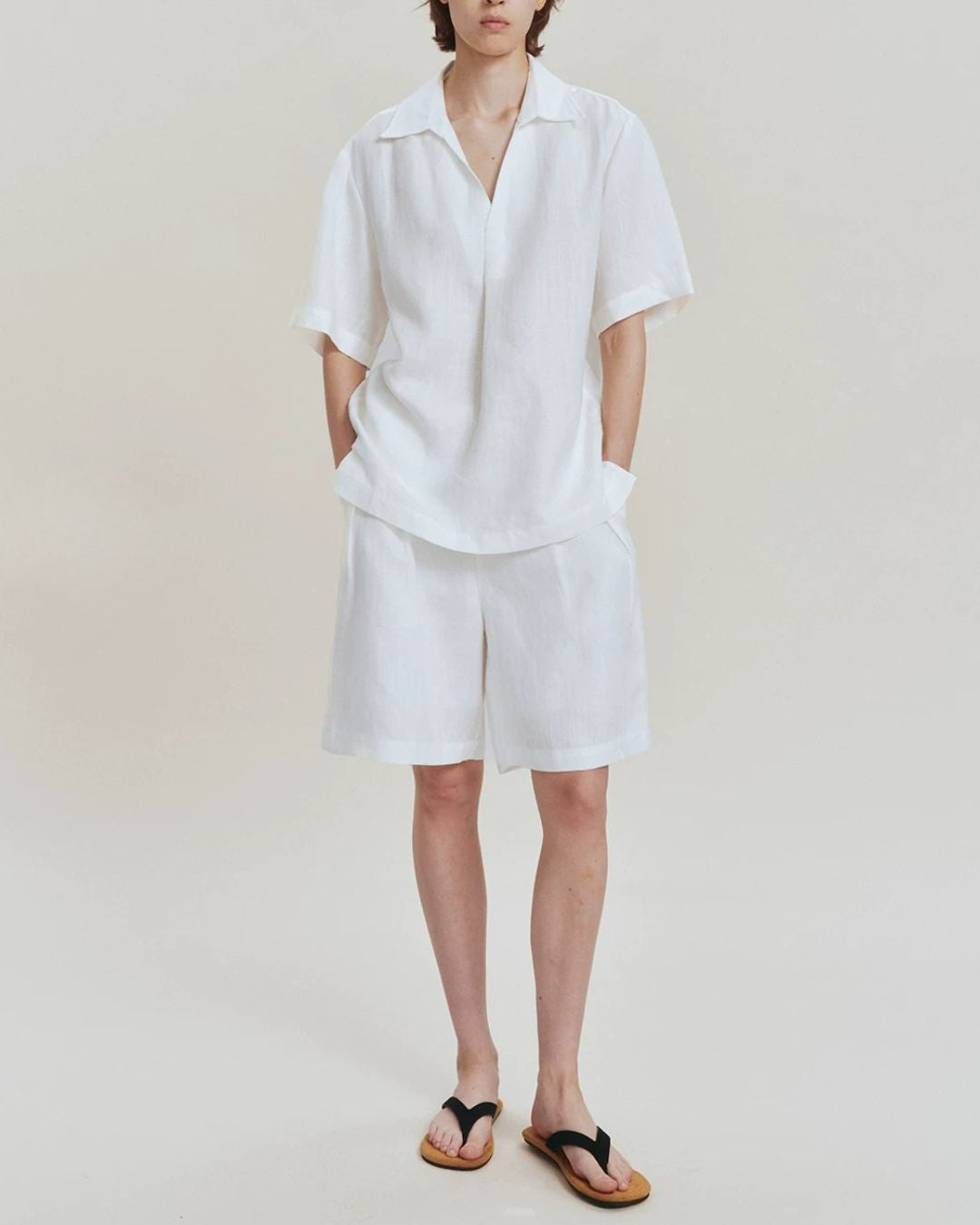 Linen Relaxed Skipper Shirt　SS095